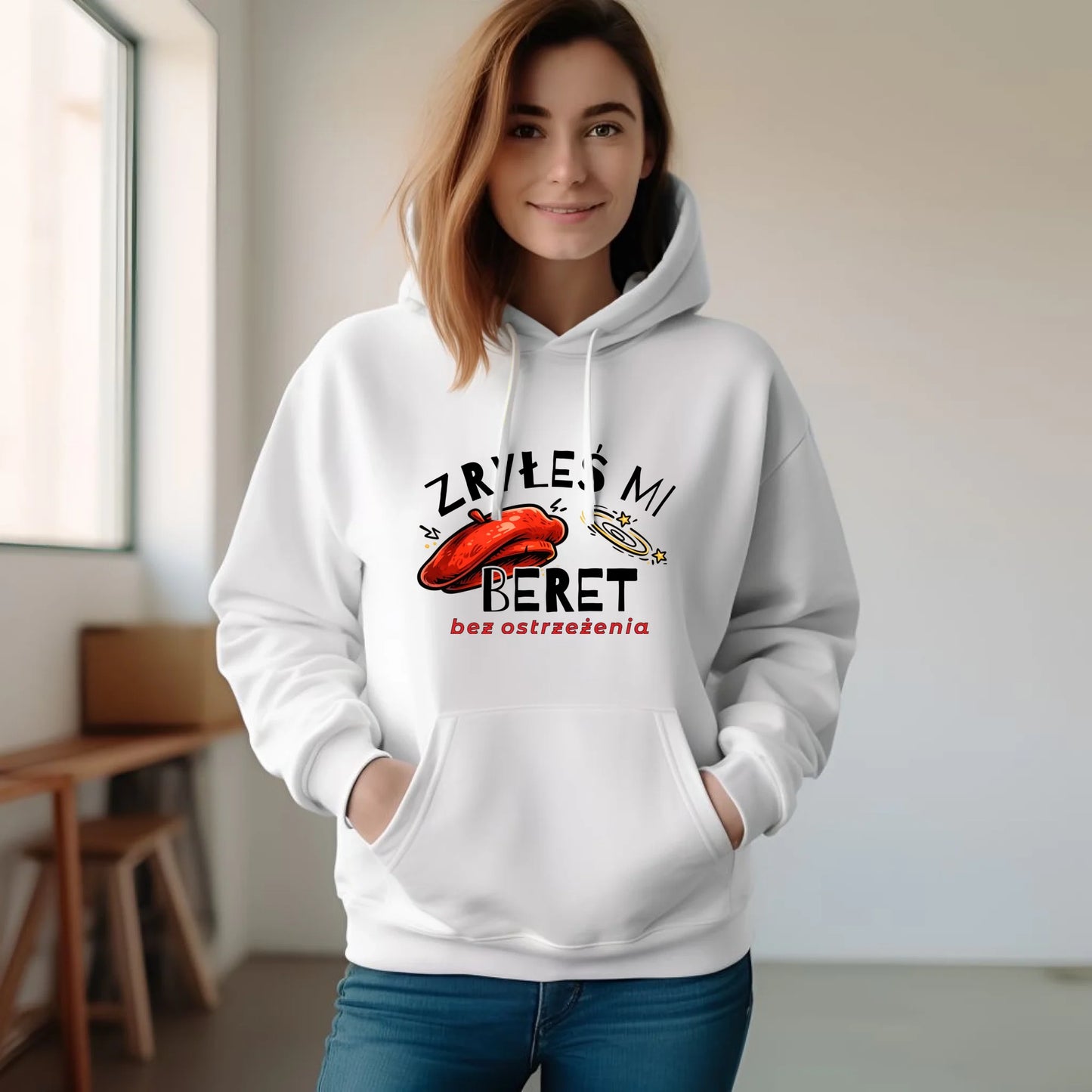 Bluza damska z kapturem - Zryłeś mi beret DZ35 - StoryCups.pl