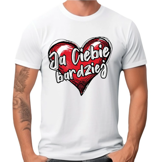 Koszulka męska - Serce Ja Ciebie bardziej W84 - StoryCups.pl