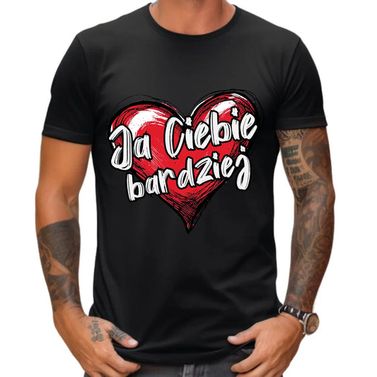 Koszulka męska - Serce Ja Ciebie bardziej W84 - StoryCups.pl