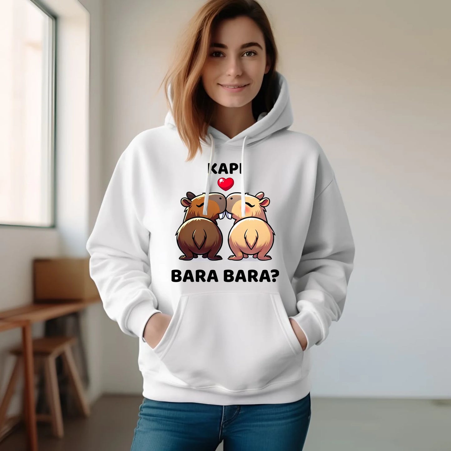 Bluza damska z kapturem - Kapibara bara bara W86 - StoryCups.pl