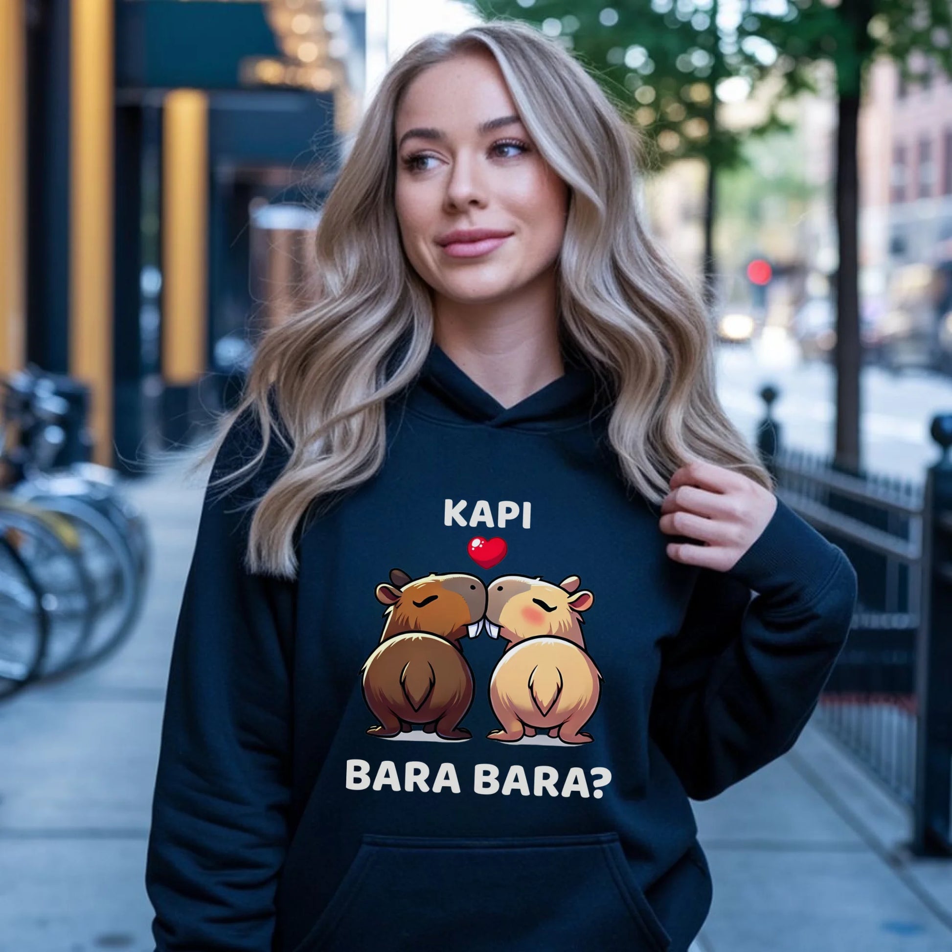 Bluza damska z kapturem - Kapibara bara bara W86 - StoryCups.pl
