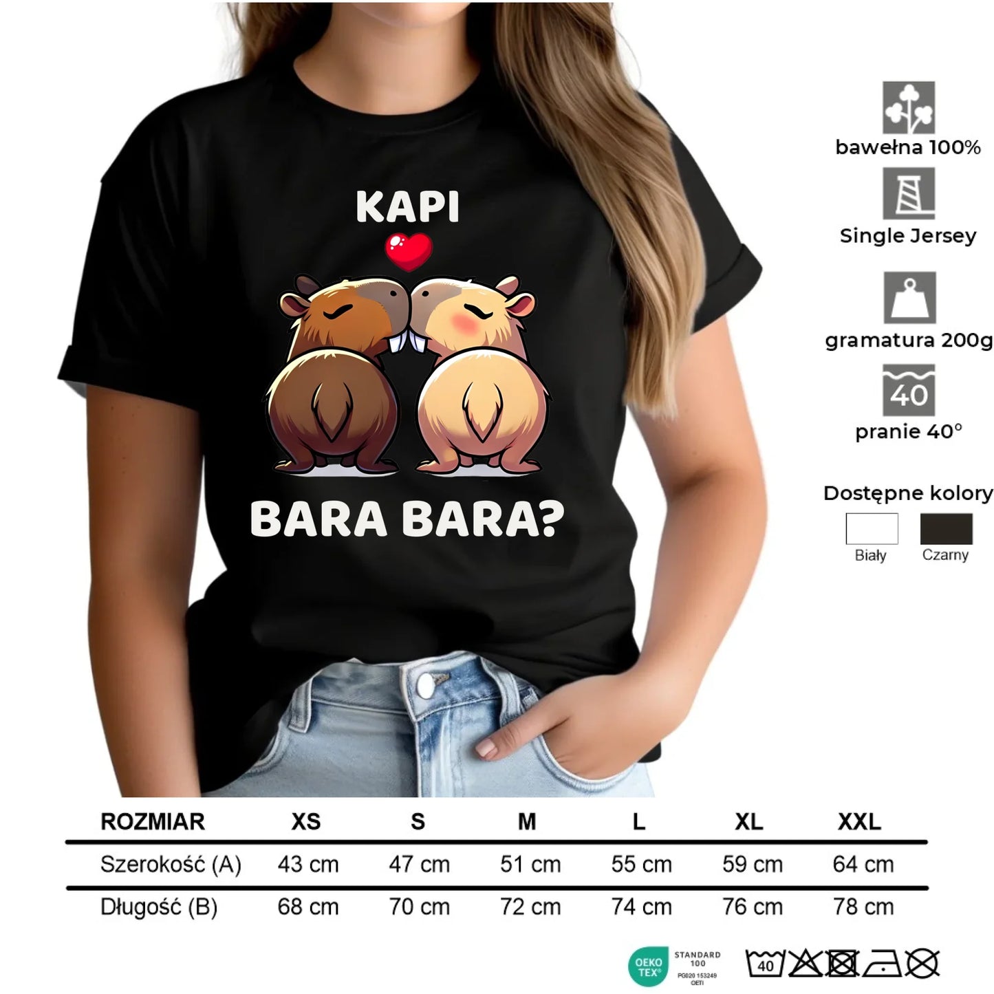 Koszulka damska - Kapibara bara bara W86 - StoryCups.pl