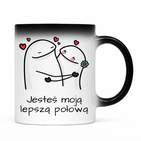 Kubek magiczny dla par - Jesteś moją lepszą połową W87 - StoryCups.pl