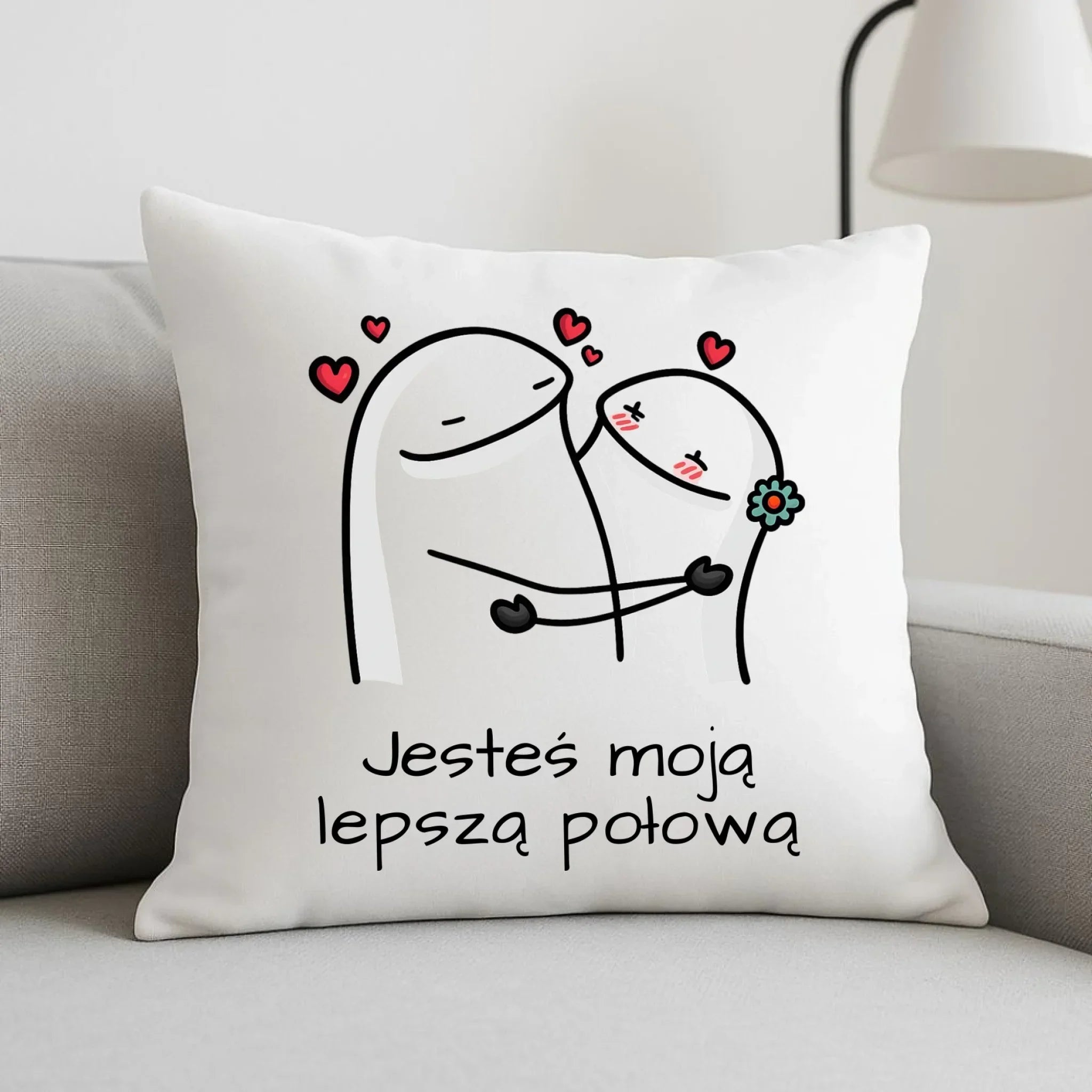 Poduszka dla par - Jesteś moją lepszą połową W87 - StoryCups.pl