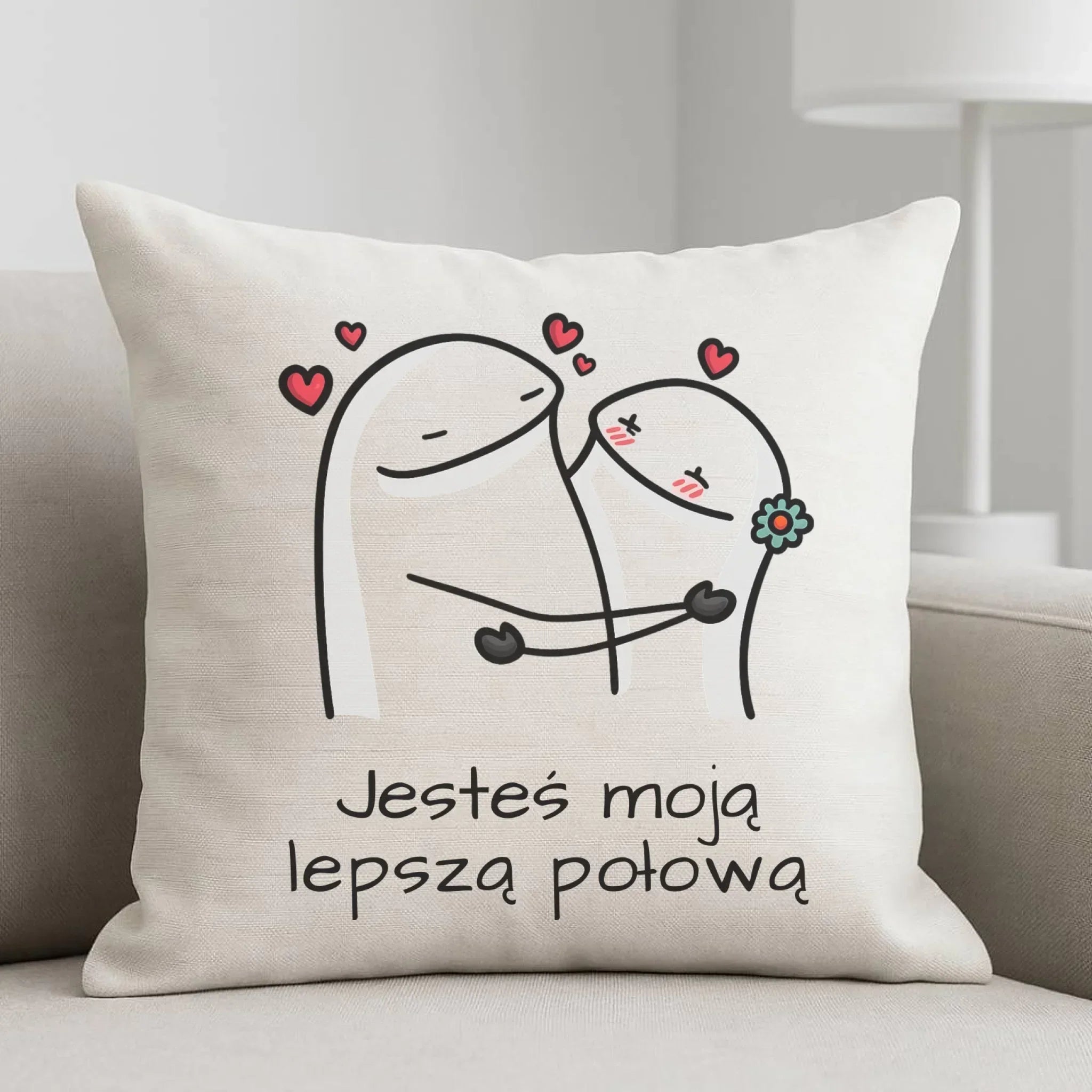 Poduszka dla par - Jesteś moją lepszą połową W87 - StoryCups.pl