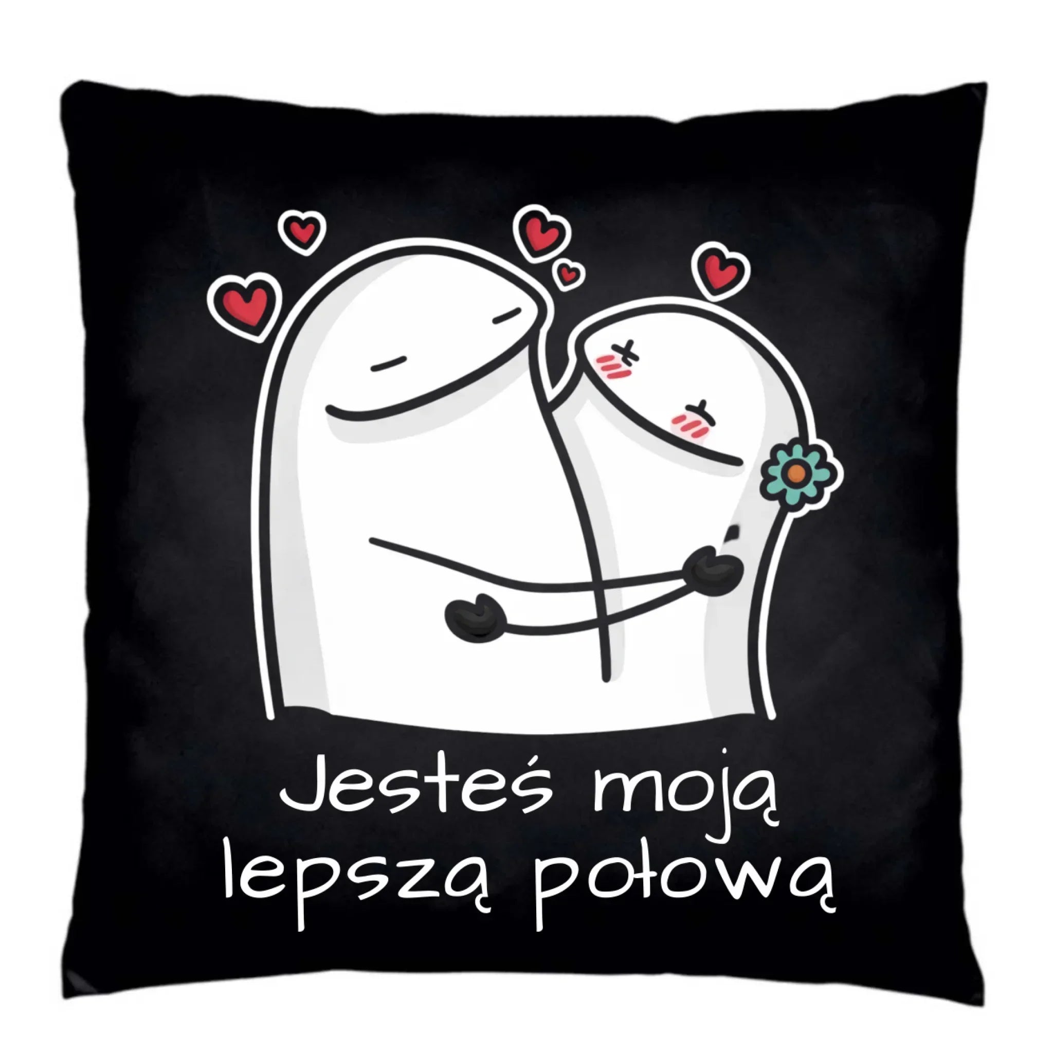 Poduszka dekoracyjna dla par - Jesteś moją lepszą połową W87 - StoryCups.pl