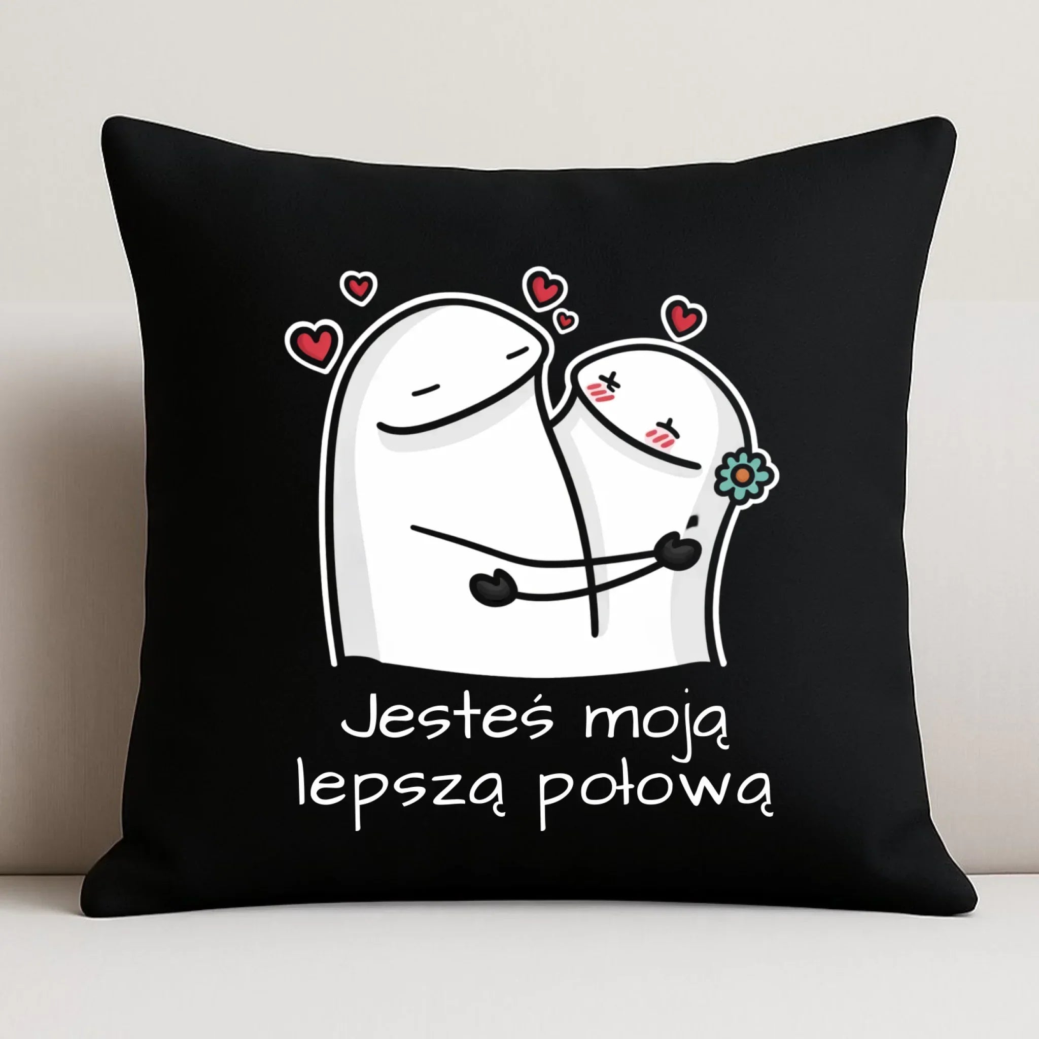 Poduszka dekoracyjna dla par - Jesteś moją lepszą połową W87 - StoryCups.pl