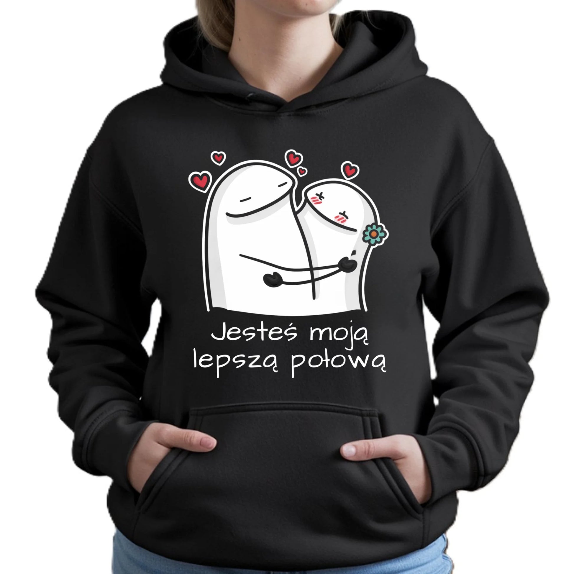 Bluza damska z kapturem - Jesteś moją lepszą połową W87 - StoryCups.pl
