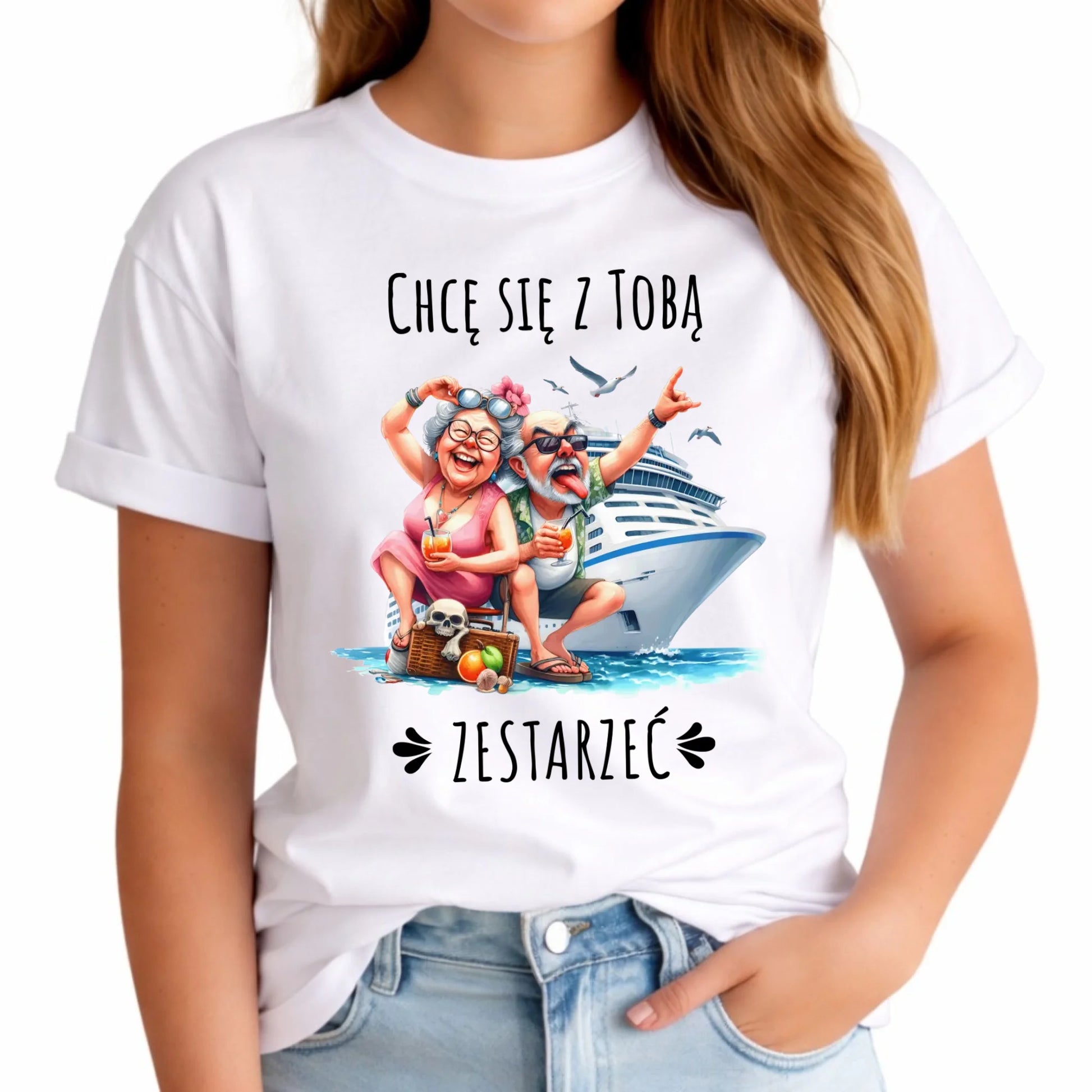 Koszulka damska - Chcę się z Tobą zestarzeć W80 - StoryCups.pl