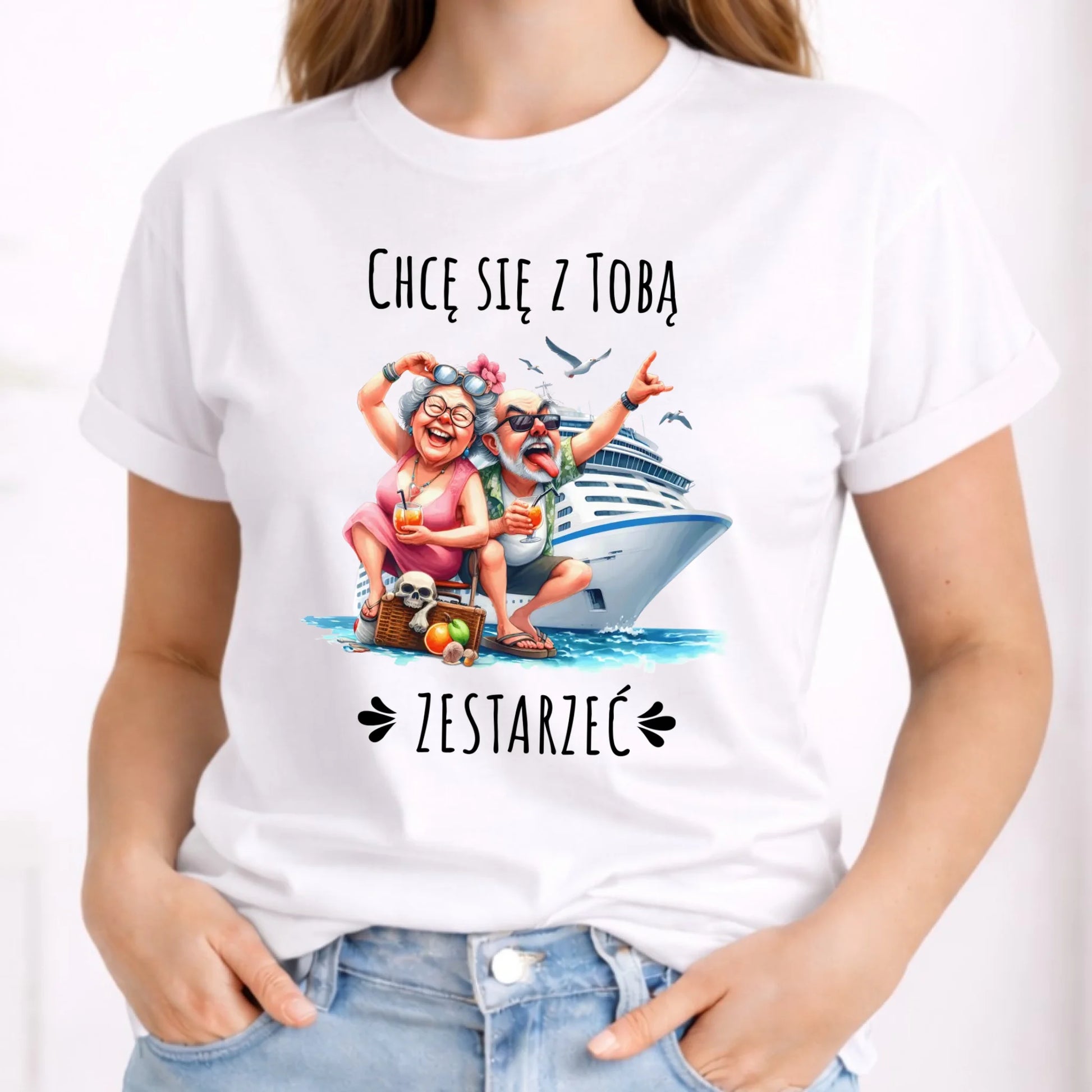 Koszulka damska - Chcę się z Tobą zestarzeć W80 - StoryCups.pl
