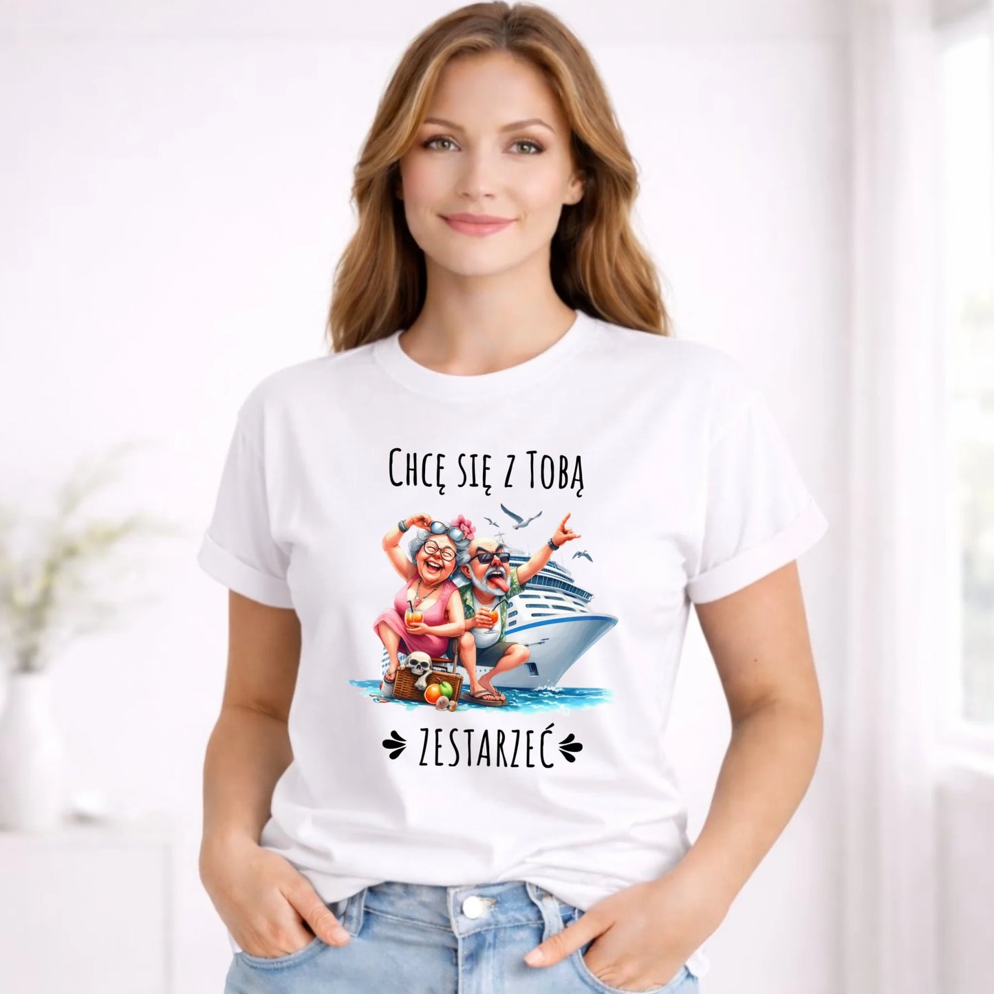 Koszulka damska - Chcę się z Tobą zestarzeć W80 - StoryCups.pl