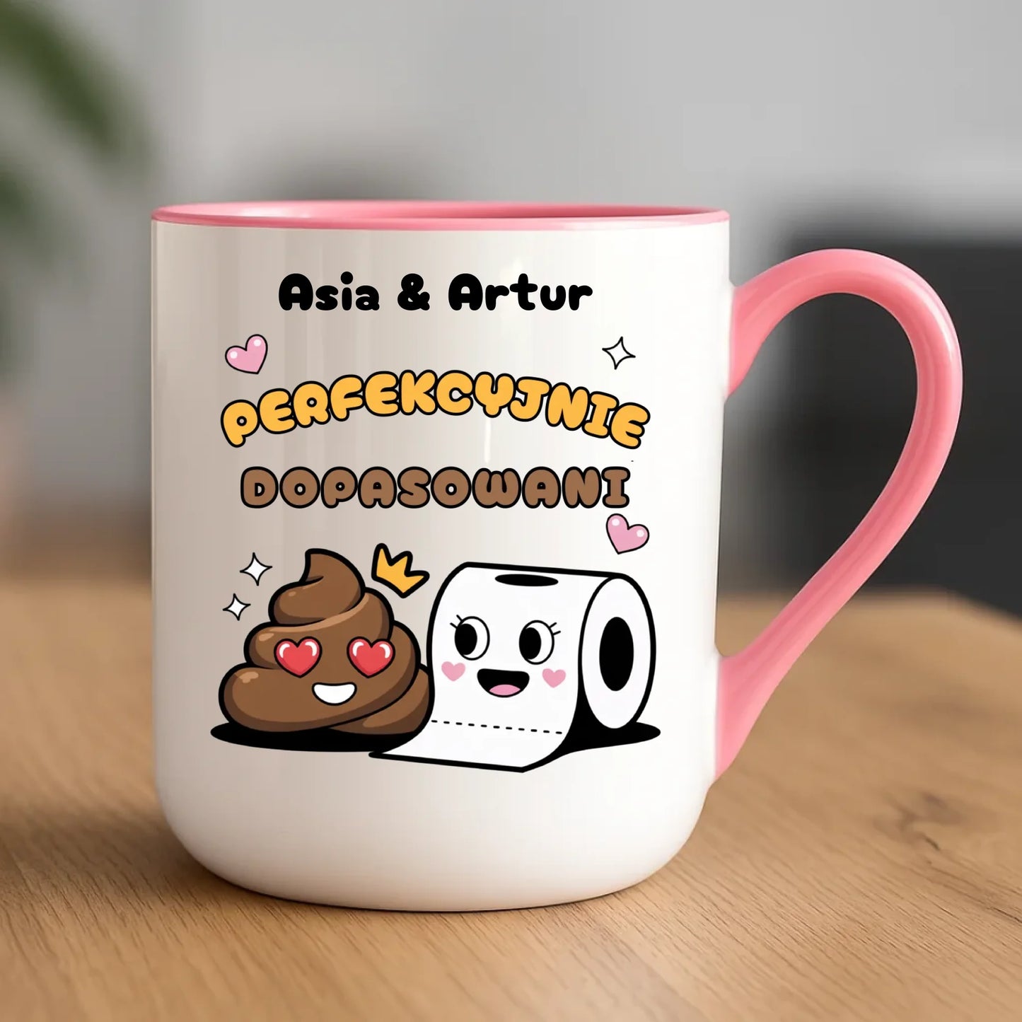 Kubek elegant dla par - Perfekcyjnie dopasowani - personalizowany W81 - StoryCups.pl