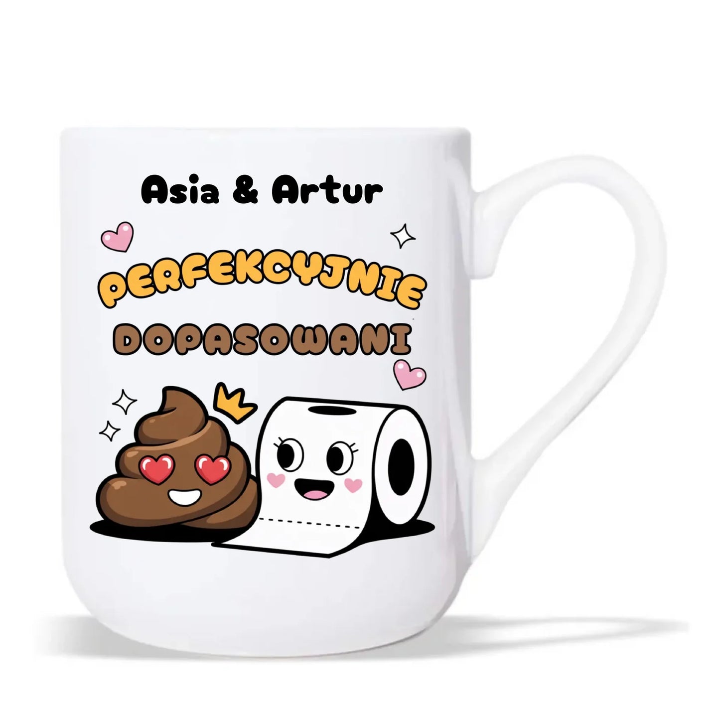 Kubek elegant dla par - Perfekcyjnie dopasowani - personalizowany W81 - StoryCups.pl