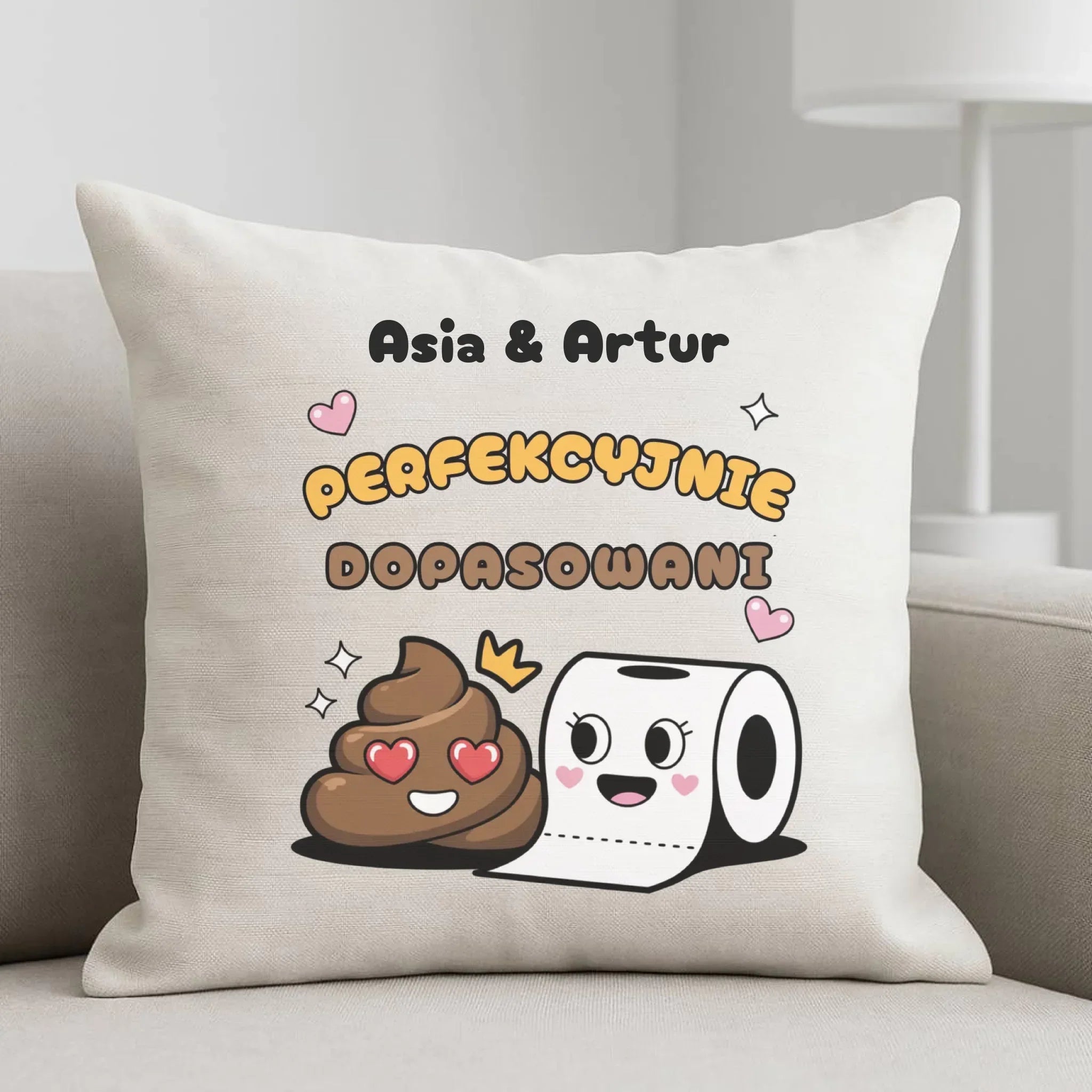 Poduszka dla par - Perfekcyjnie dopasowani - personalizowana W81 - StoryCups.pl