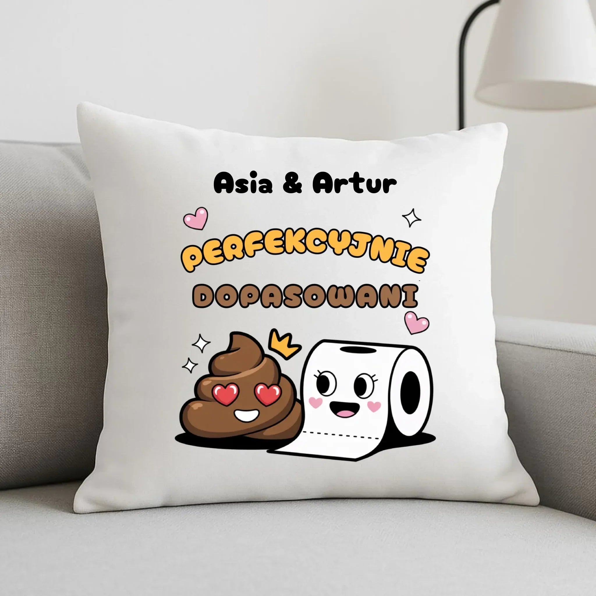 Poduszka dla par - Perfekcyjnie dopasowani - personalizowana W81 - StoryCups.pl