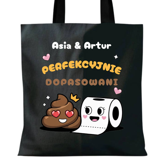 Torba dla par - Perfekcyjnie dopasowani - personalizowana W81 - StoryCups.pl