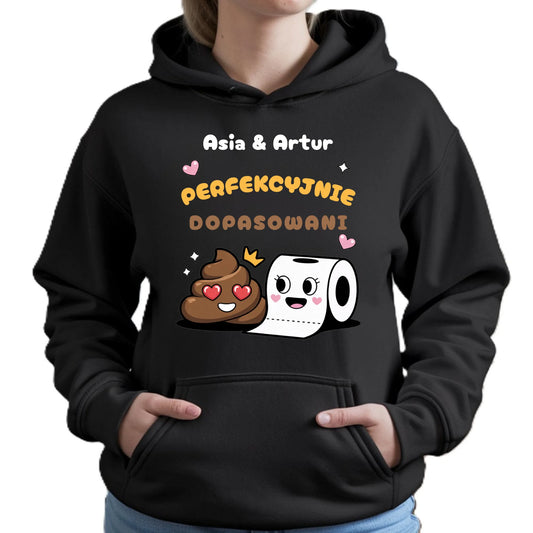 Bluza damska z kapturem - Perfekcyjnie dopasowani - personalizowana W81 - StoryCups.pl