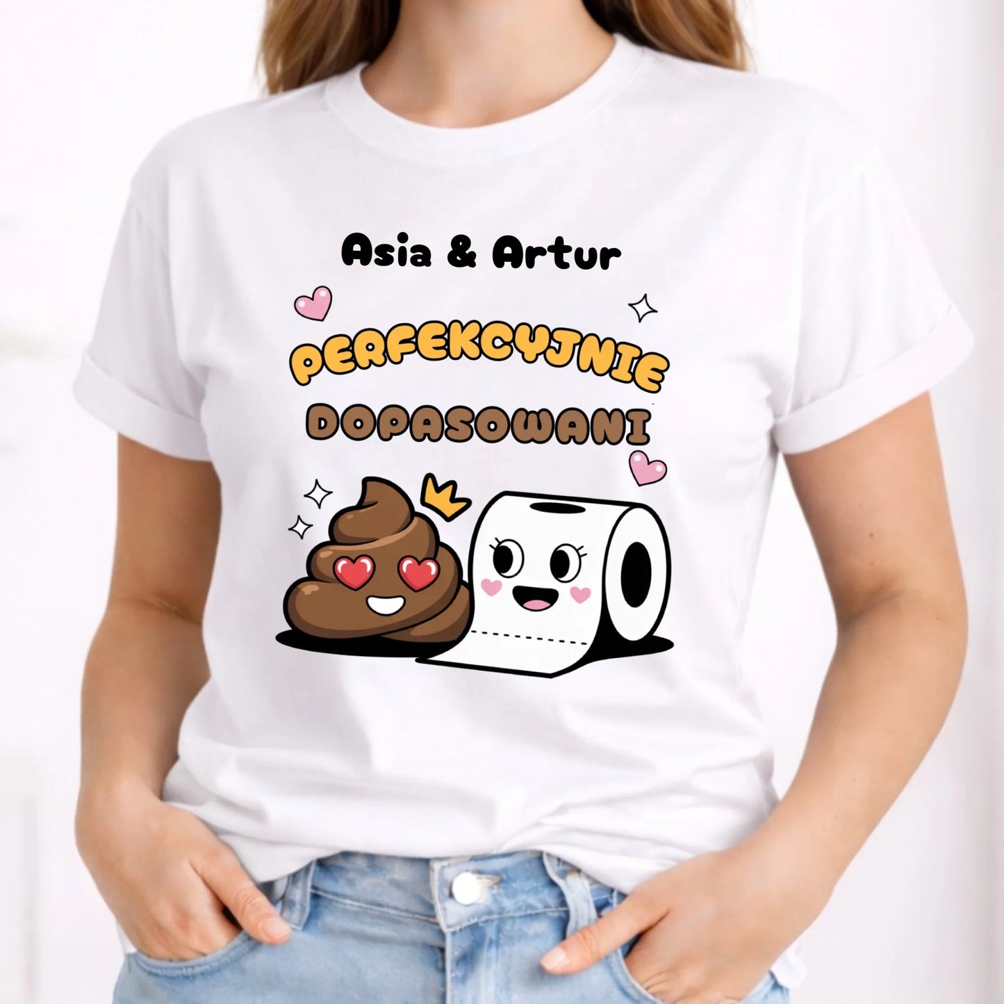 Koszulka damska - Perfekcyjnie dopasowani - personalizowana W81 - StoryCups.pl