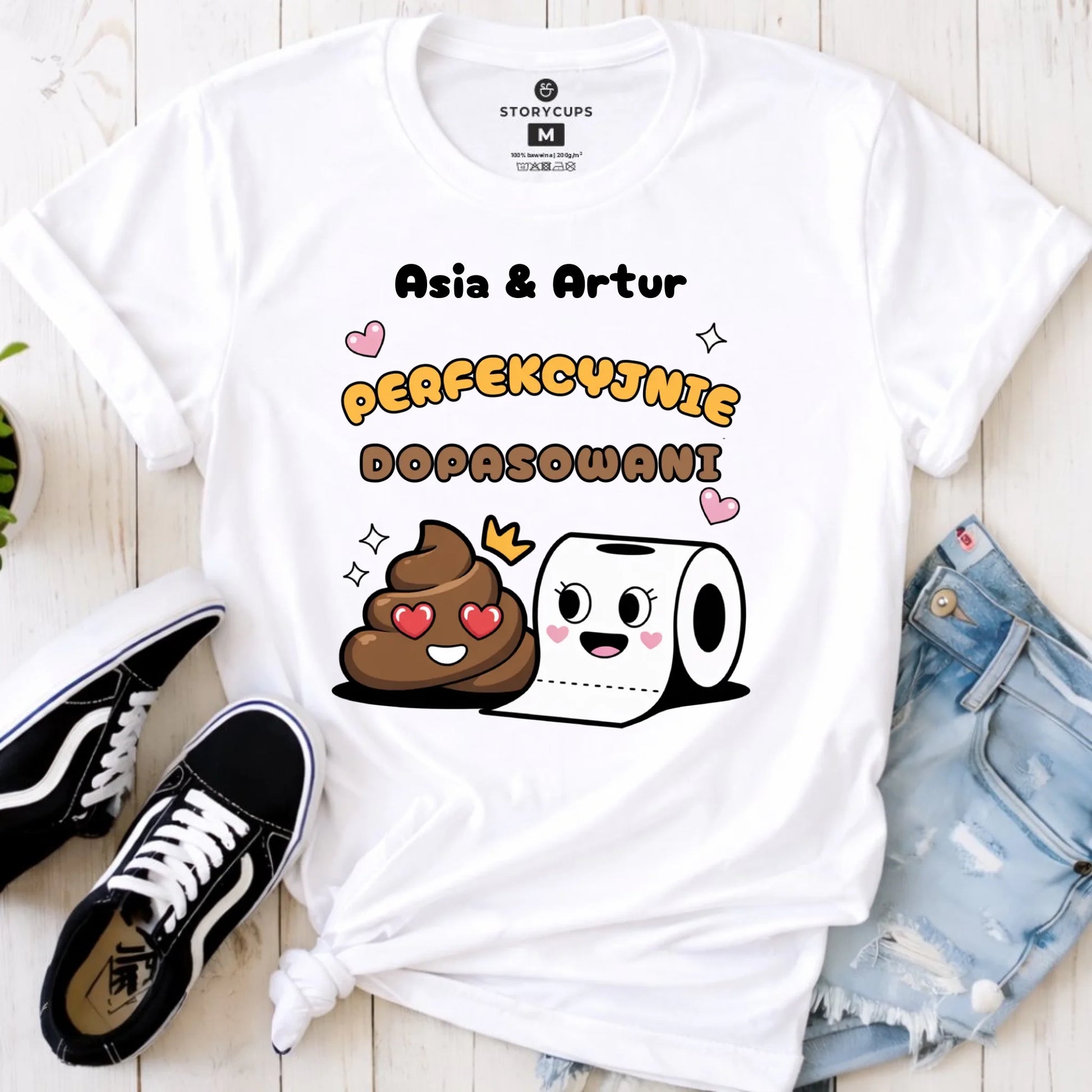 Koszulka damska - Perfekcyjnie dopasowani - personalizowana W81 - StoryCups.pl