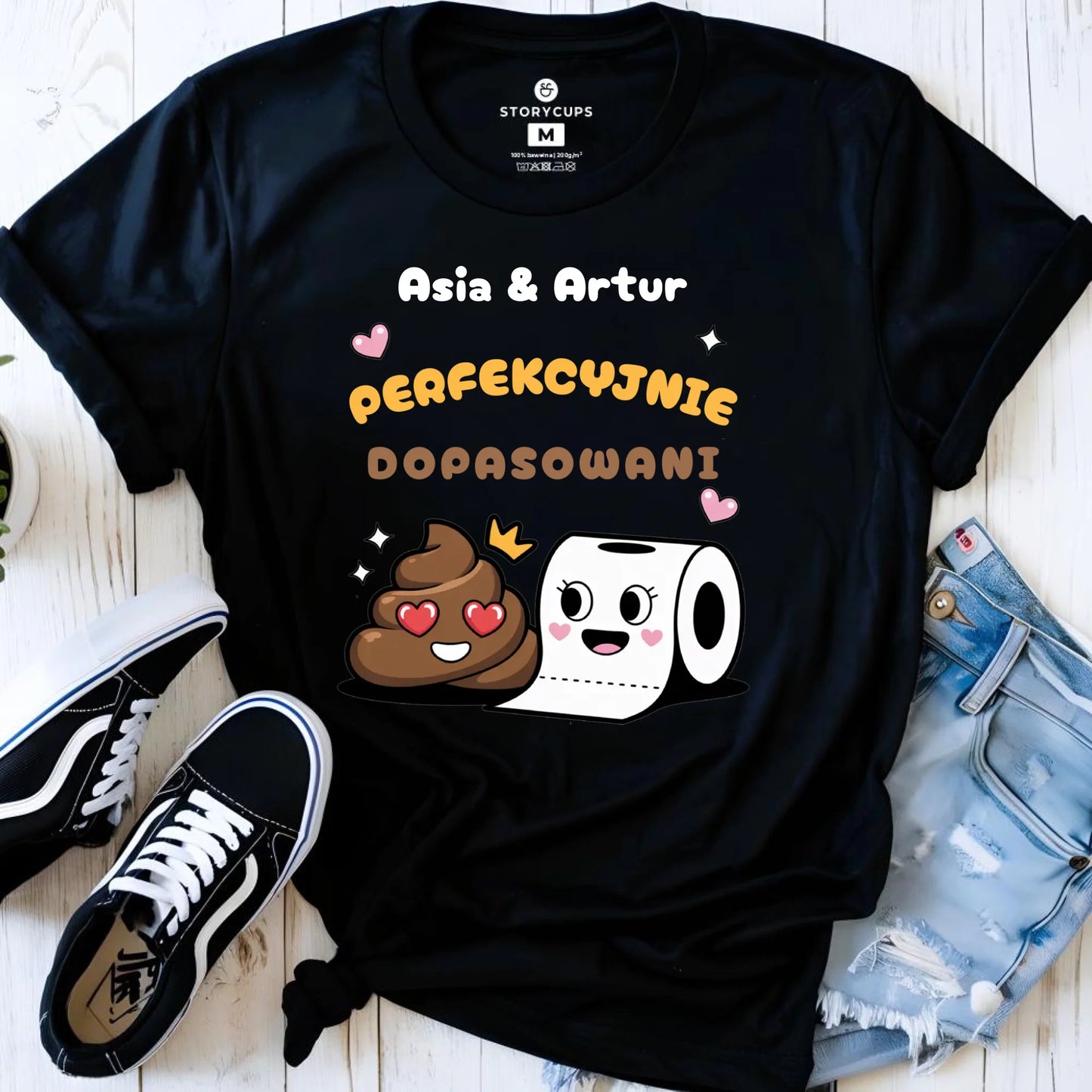 Koszulka damska - Perfekcyjnie dopasowani - personalizowana W81 - StoryCups.pl