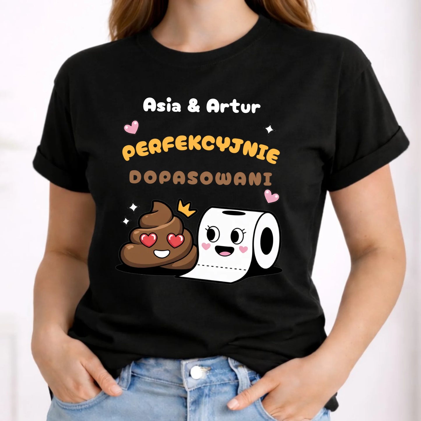 Koszulka damska - Perfekcyjnie dopasowani - personalizowana W81 - StoryCups.pl