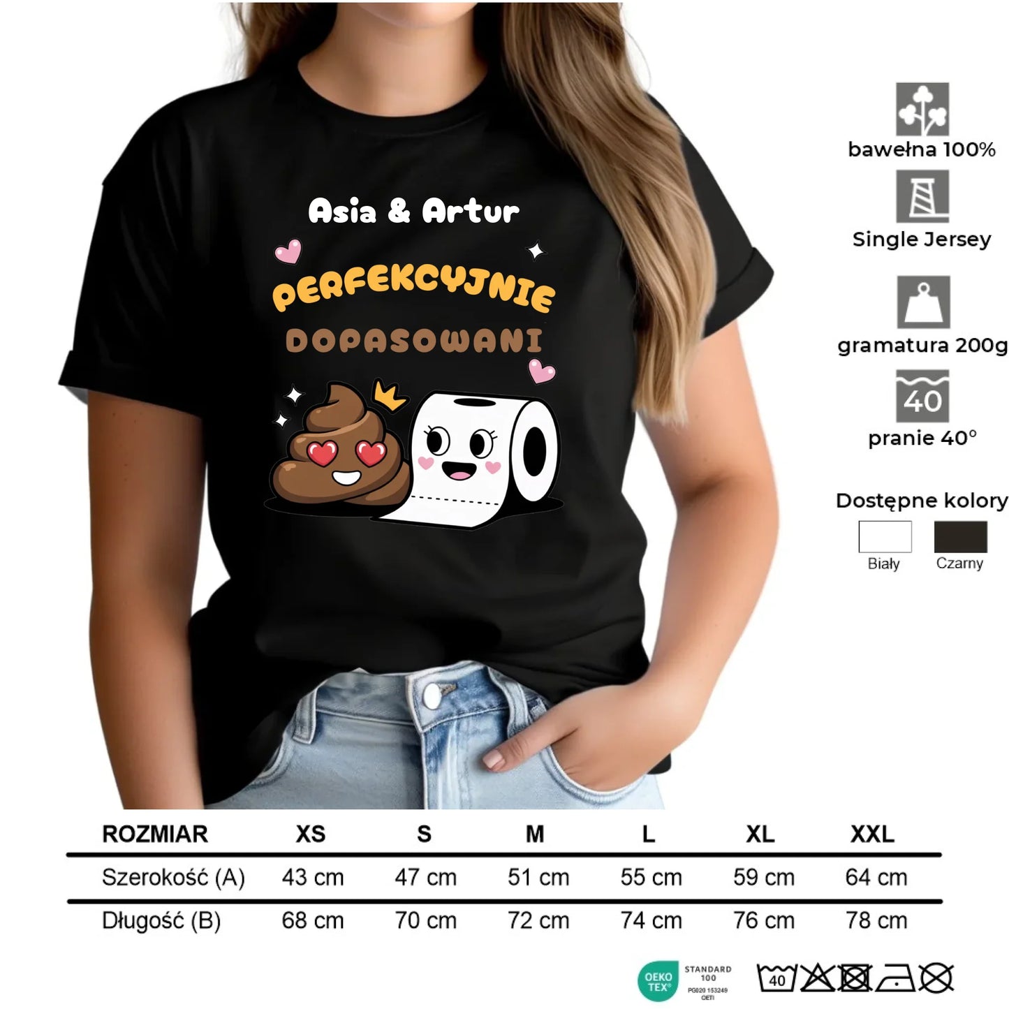 Koszulka damska - Perfekcyjnie dopasowani - personalizowana W81 - StoryCups.pl