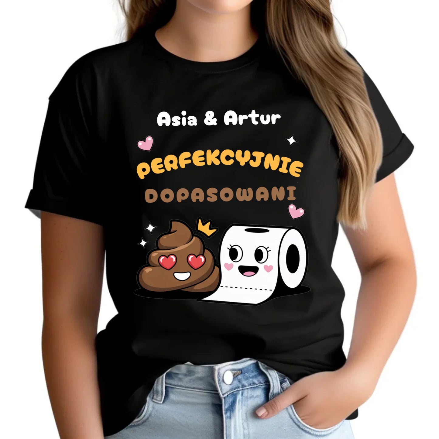 Koszulka damska - Perfekcyjnie dopasowani - personalizowana W81 - StoryCups.pl