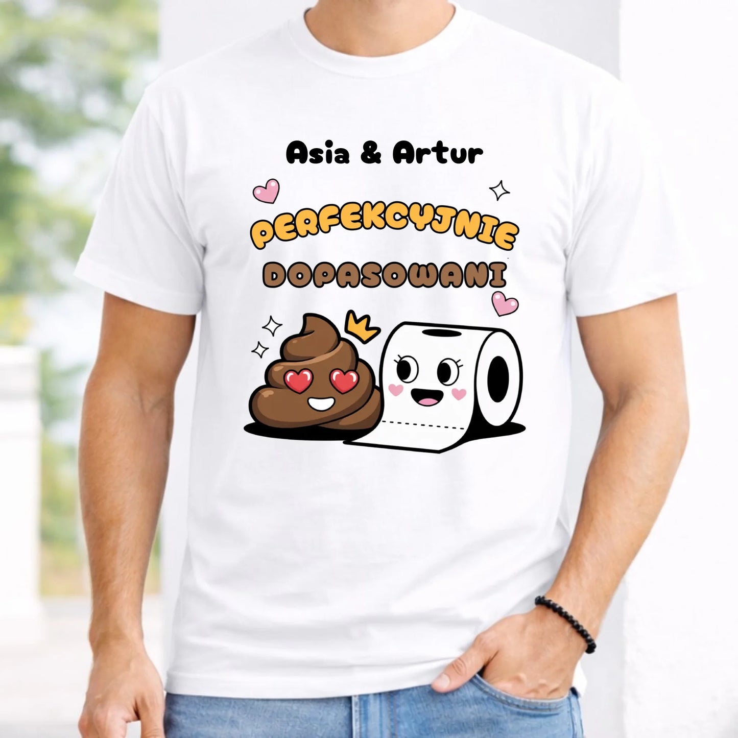 Koszulka męska - Perfekcyjnie dopasowani - personalizowana W81 - StoryCups.pl