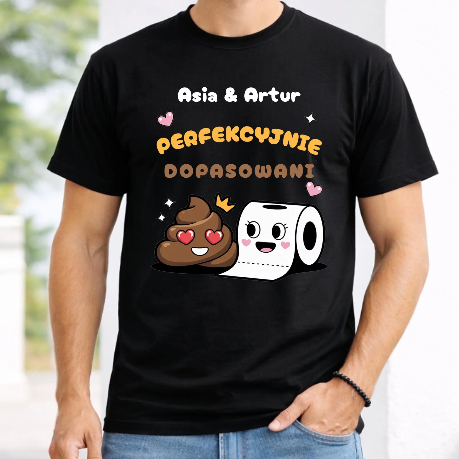 Koszulka męska - Perfekcyjnie dopasowani - personalizowana W81 - StoryCups.pl