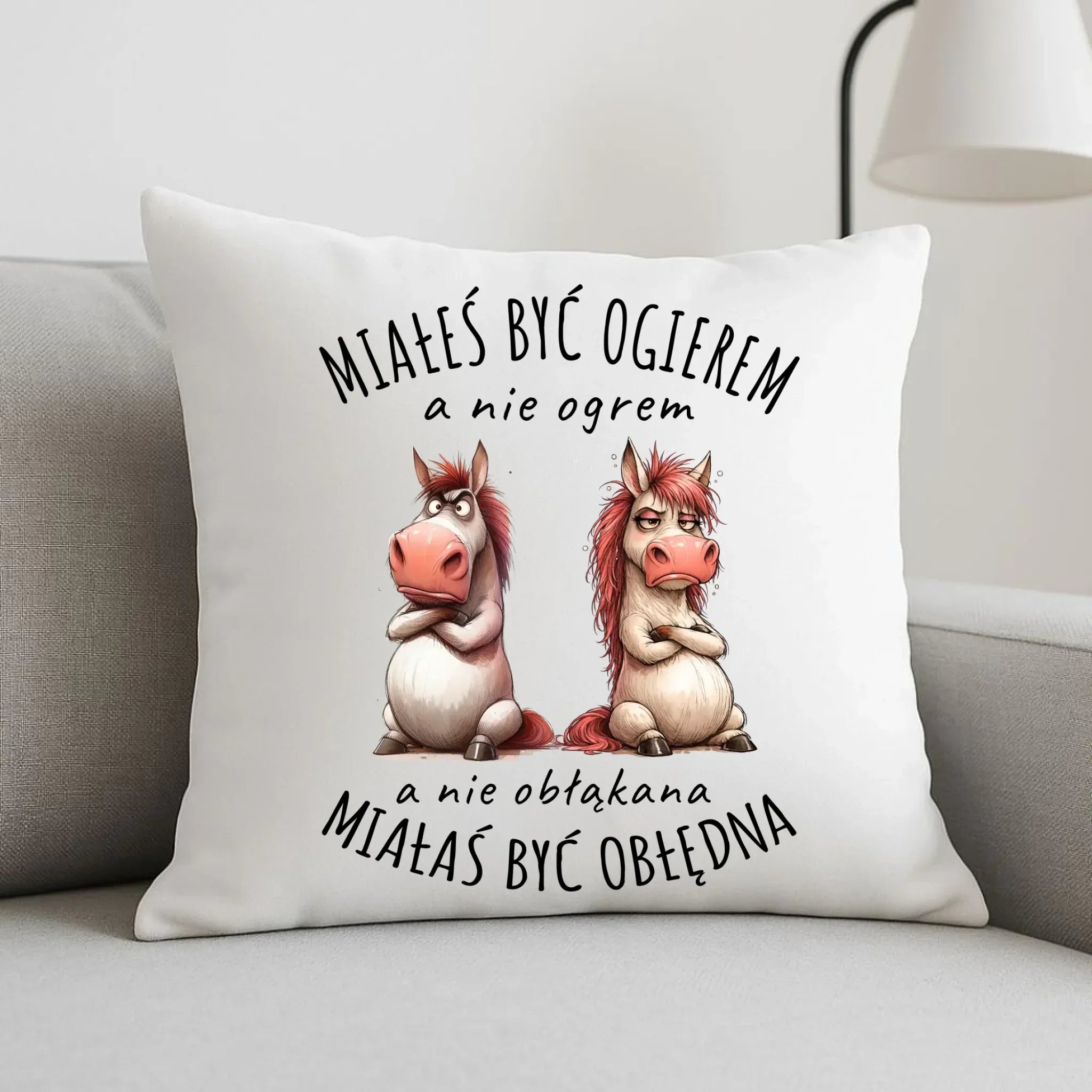 Poduszka dla par - Ogier & Obłędna - śmieszna W85 - StoryCups.pl