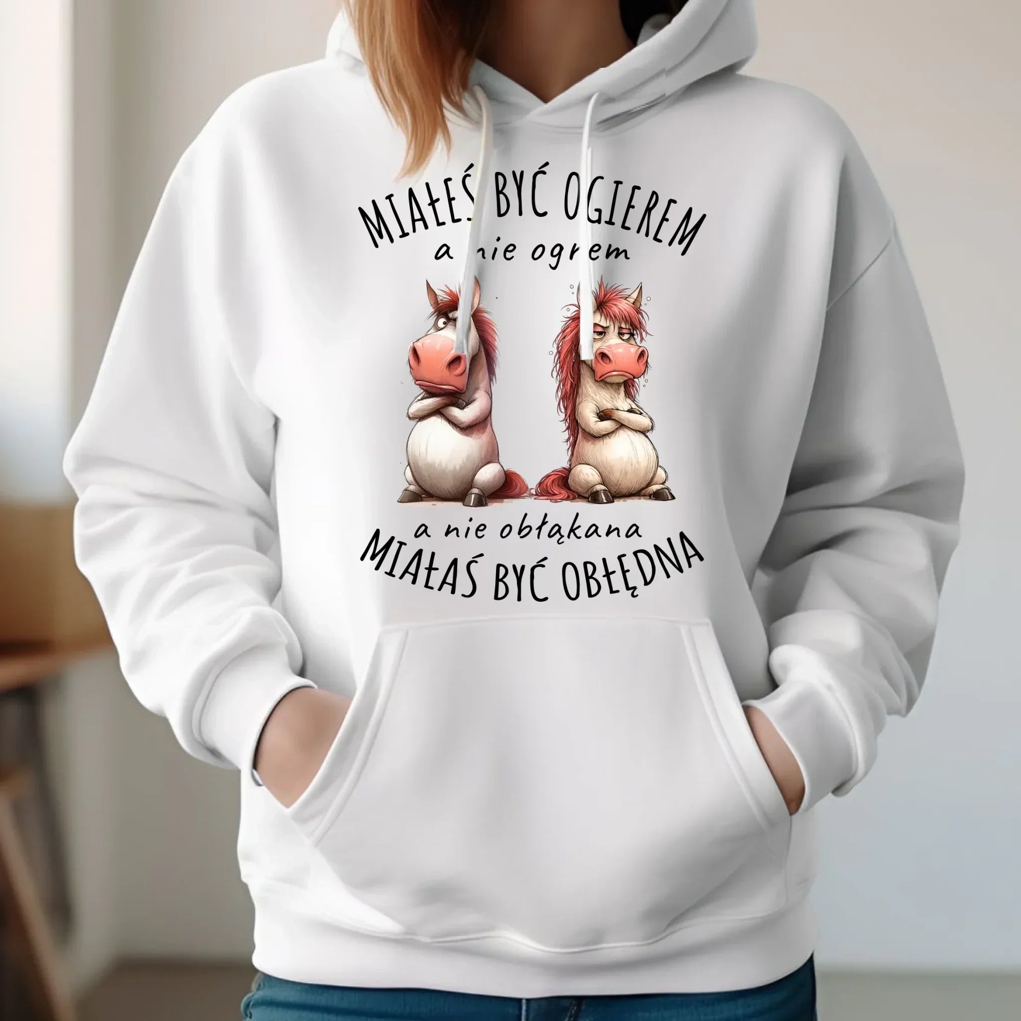 Bluza damska z kapturem - Ogier & Obłędna - śmieszna W85 - StoryCups.pl