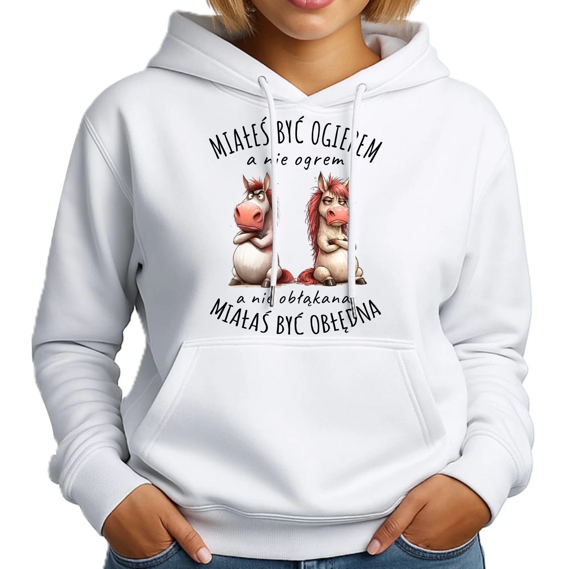 Bluza damska z kapturem - Ogier & Obłędna - śmieszna W85 - StoryCups.pl