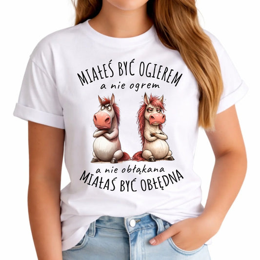 Koszulka damska - Ogier & Obłędna - śmieszna W85 - StoryCups.pl