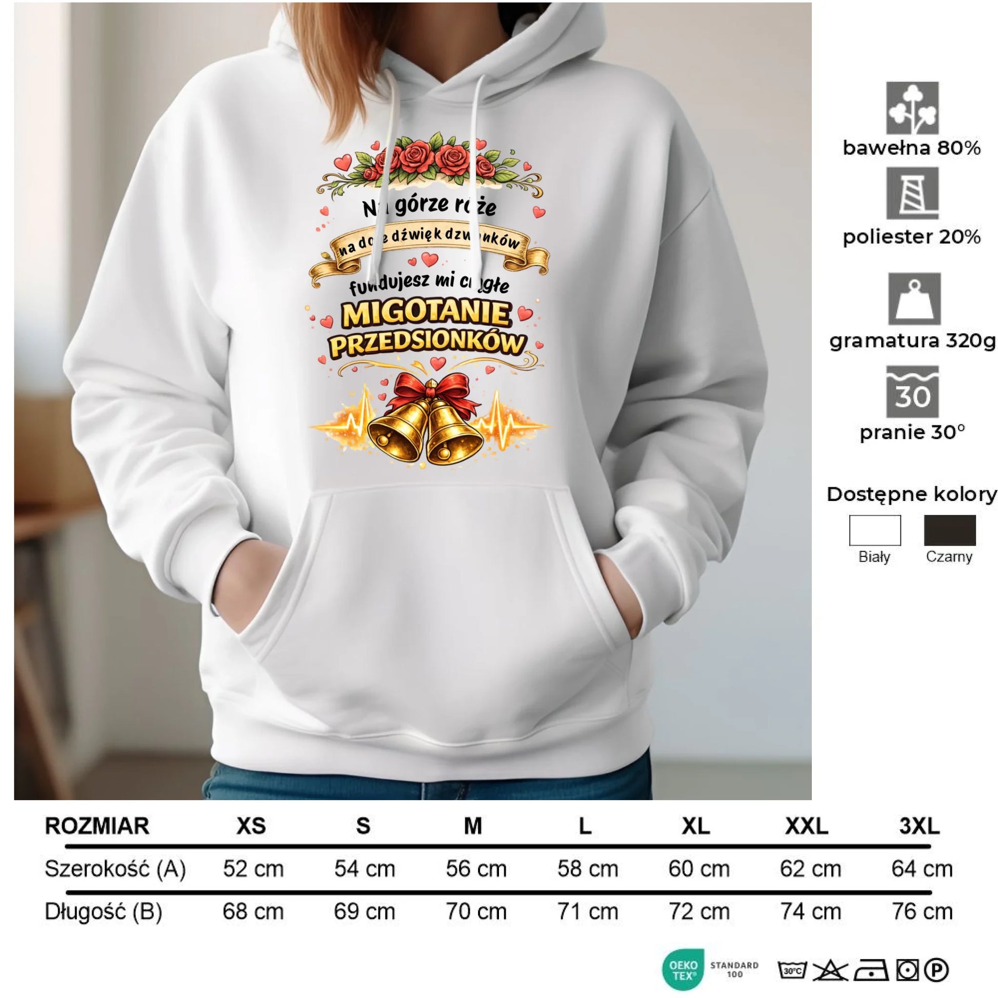 Bluza damska z kapturem - Fundujesz mi ciągłe migotanie przedsionków W71 - StoryCups.pl