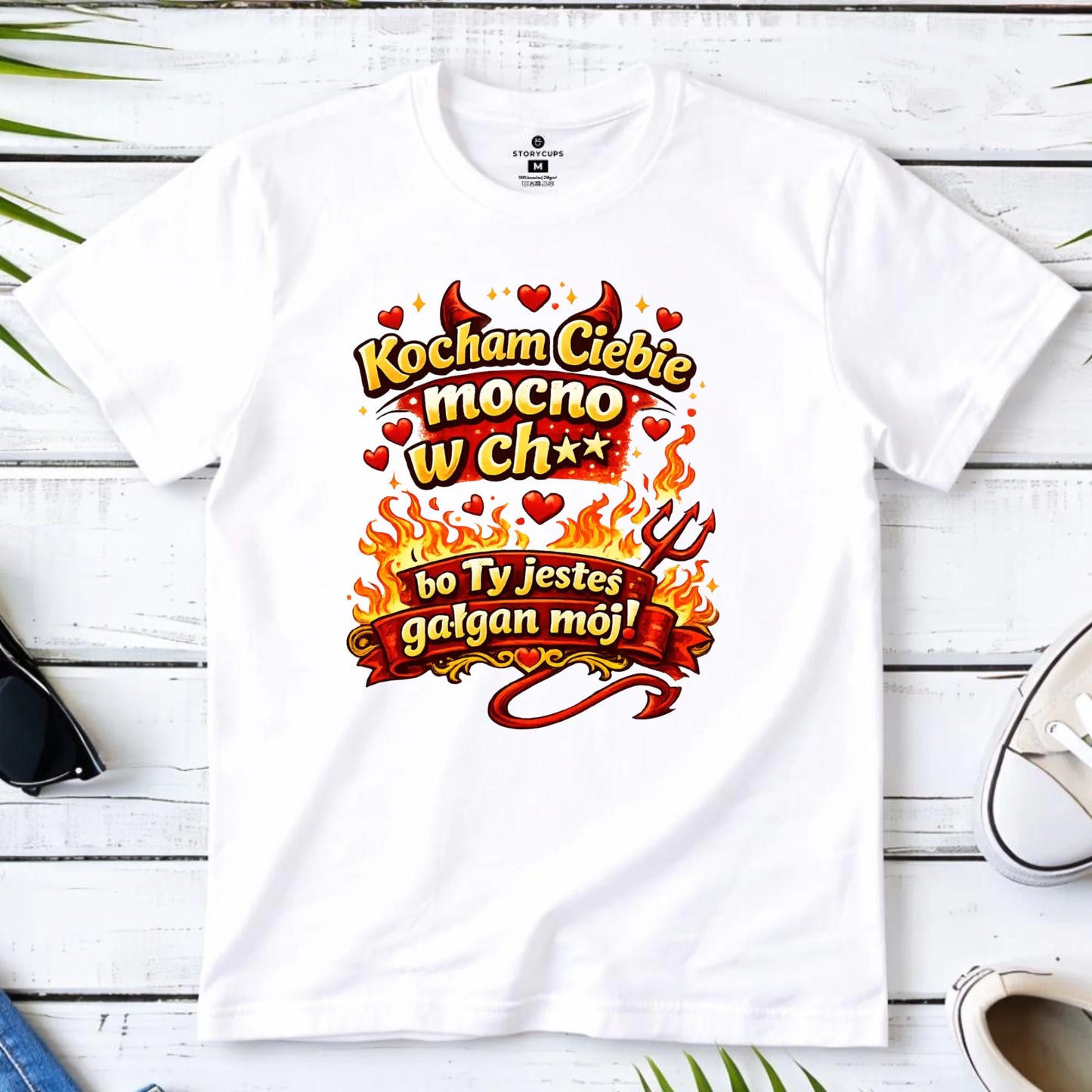 Koszulka męska - Kocham Ciebie mocno w ch** bo Ty jesteś gałgan mój W82