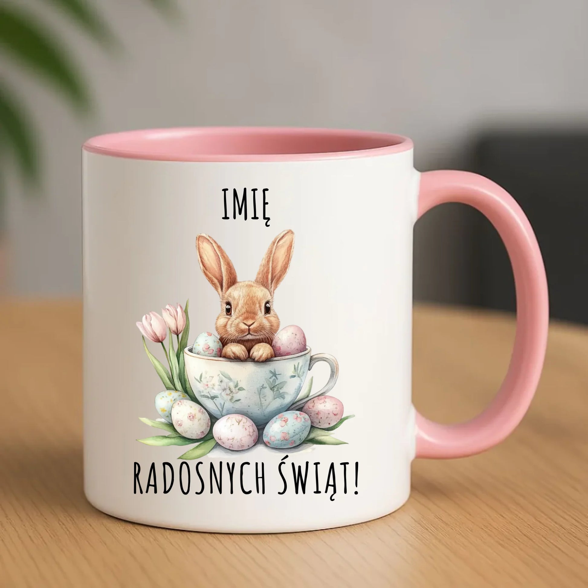 Kubek na Wielkanoc - Zajączek radosnych świąt - personalizowany WN01 - StoryCups.pl