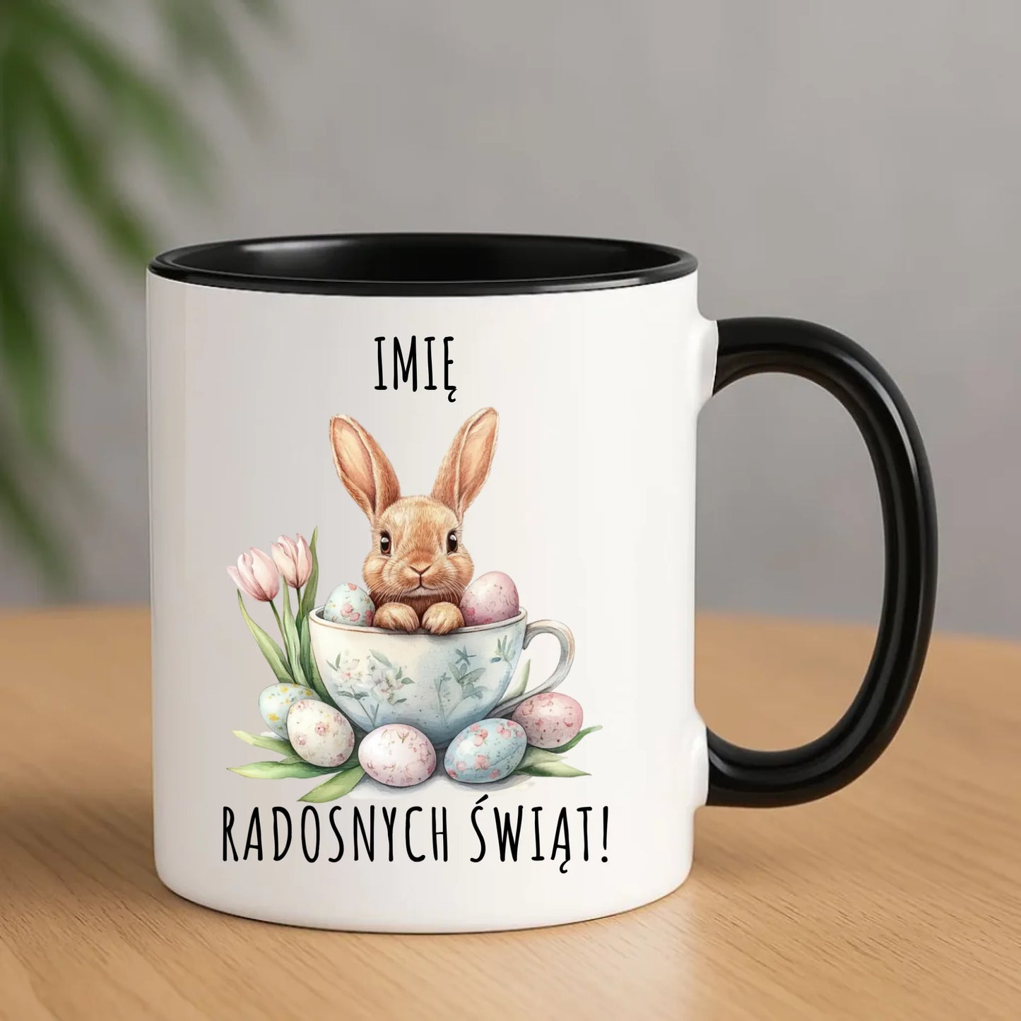 Kubek na Wielkanoc - Zajączek radosnych świąt - personalizowany WN01 - StoryCups.pl