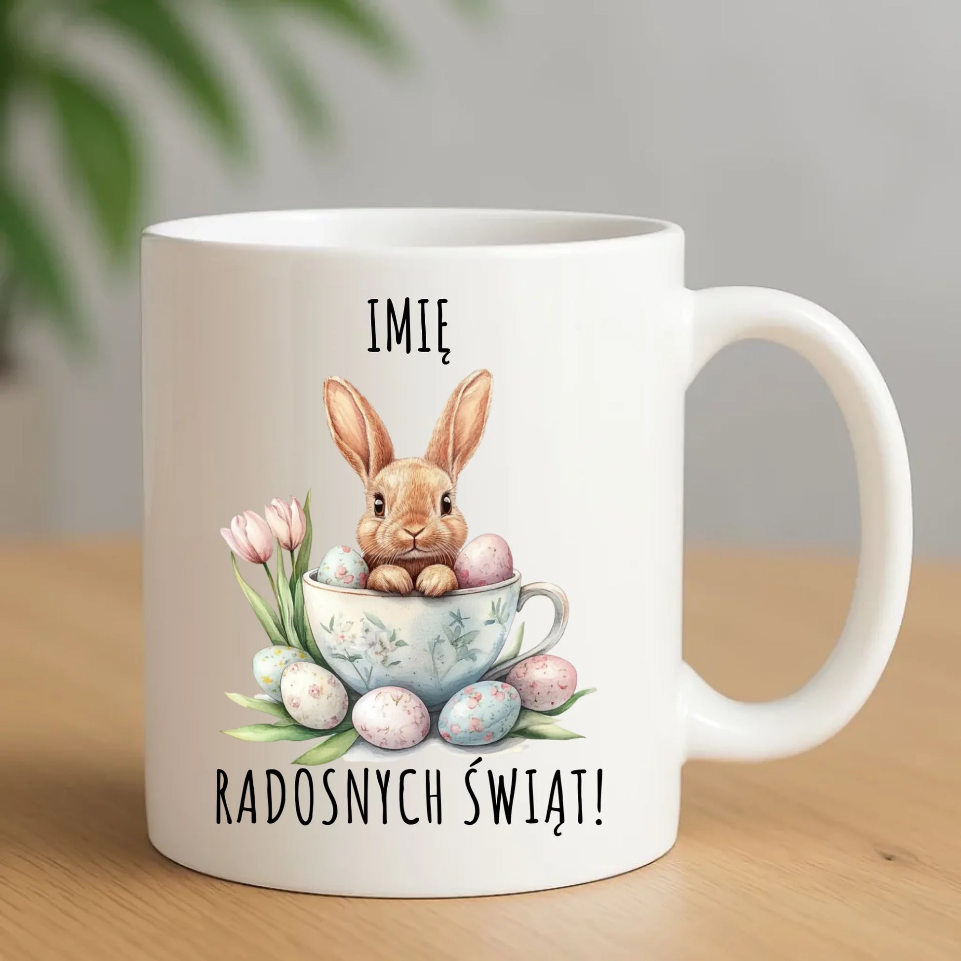 Kubek na Wielkanoc - Zajączek radosnych świąt - personalizowany WN01 - StoryCups.pl