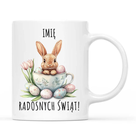 Kubek na Wielkanoc - Zajączek radosnych świąt - personalizowany WN01 - StoryCups.pl