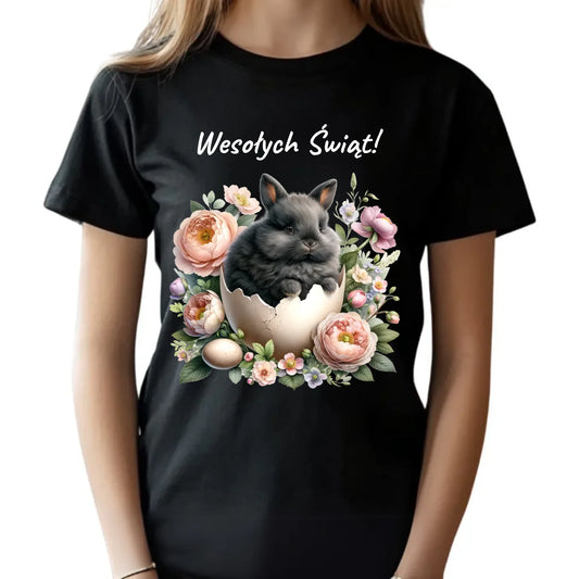 Koszulka dziecięca na Wielkanoc - Zajączek w pisance Wesołych Świąt WN03 - StoryCups.pl