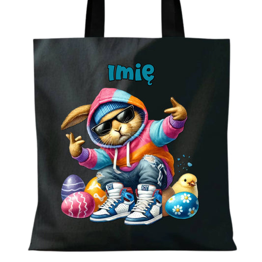Torba na Wielkanoc - Sigma Zając w pisankach - Prezent personalizowany WN04 - StoryCups.pl