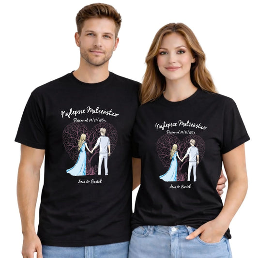 Zestaw koszulek dla par - Najlepsze małżeństwo - personalizowany W03 - StoryCups.pl