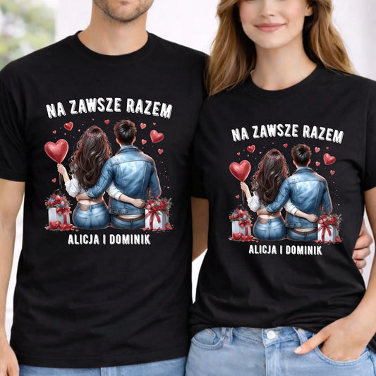 Zestaw koszulek dla par - Na zawsze razem - personalizowany W07 - StoryCups.pl