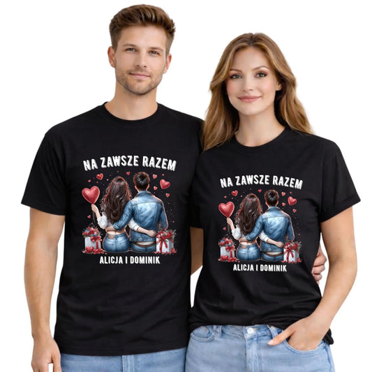 Zestaw koszulek dla par - Na zawsze razem - personalizowany W07 - StoryCups.pl