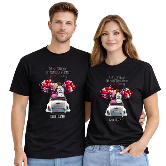 Zestaw koszulek dla par - Dla nas cofnę czas - personalizowany W08 - StoryCups.pl