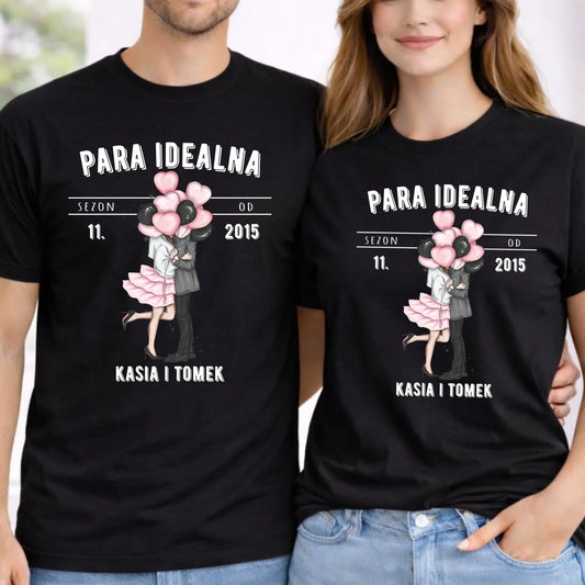 Zestaw koszulek dla par - Para idealna - personalizowany W11 - StoryCups.pl