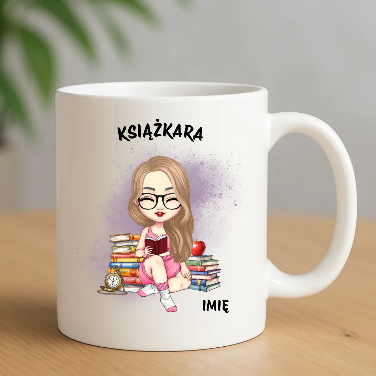 Kubek - Książkara - Prezent dla miłośniczki czytania książek - personalizowany DZ04