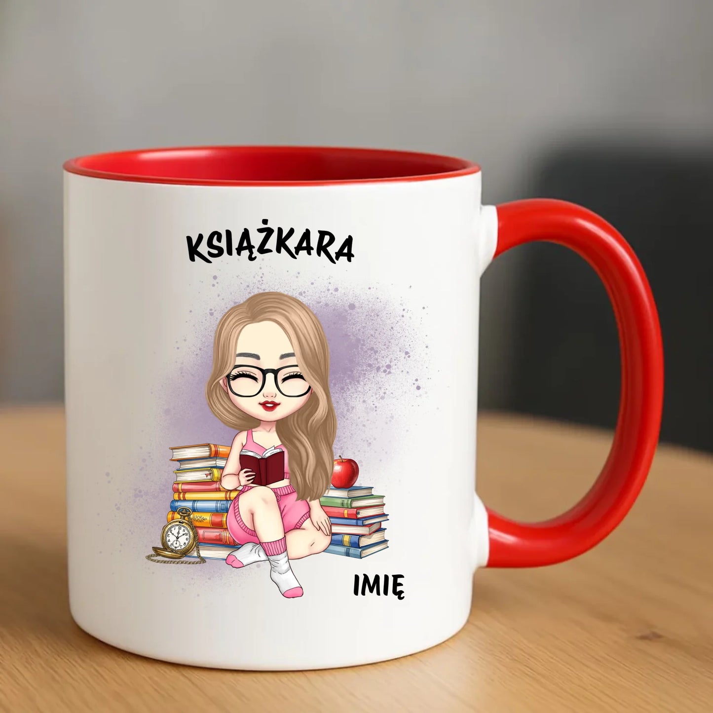 Kubek - Książkara - Prezent dla miłośniczki czytania książek - personalizowany DZ04