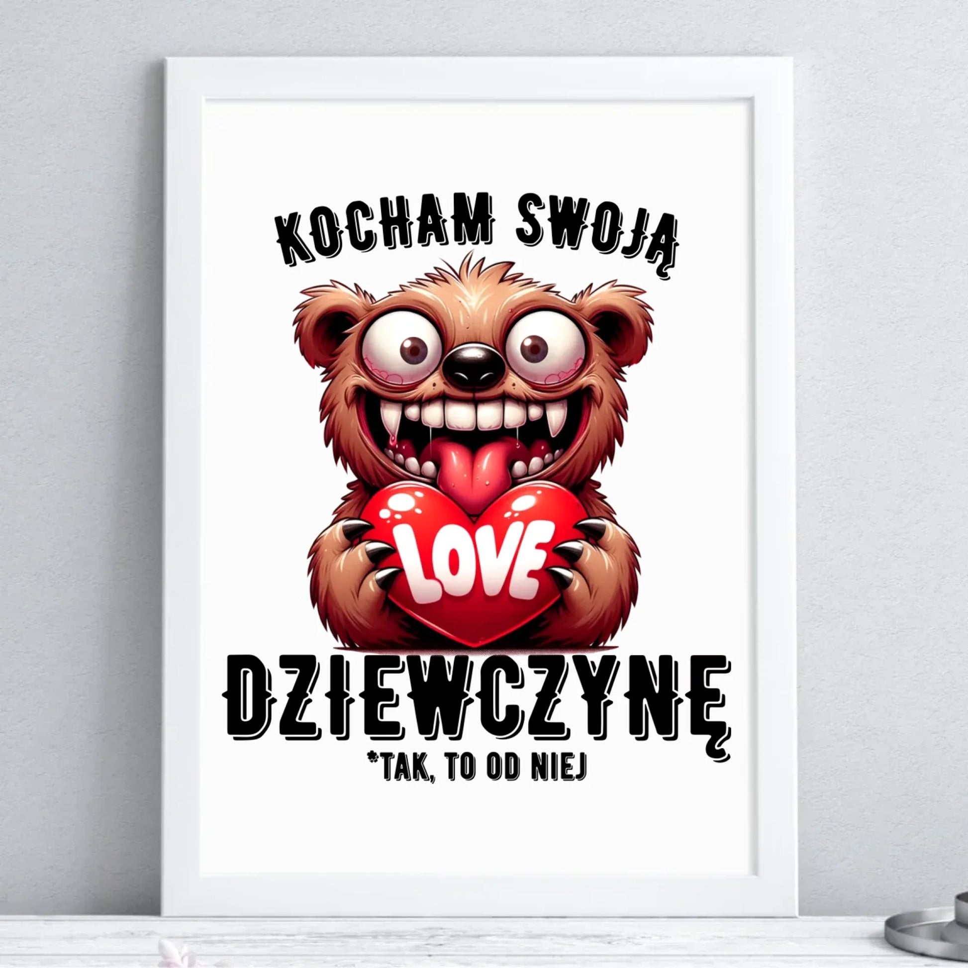 Plakat w ramie dla chłopaka - Kocham swoją dziewczynę W30 - StoryCups.pl