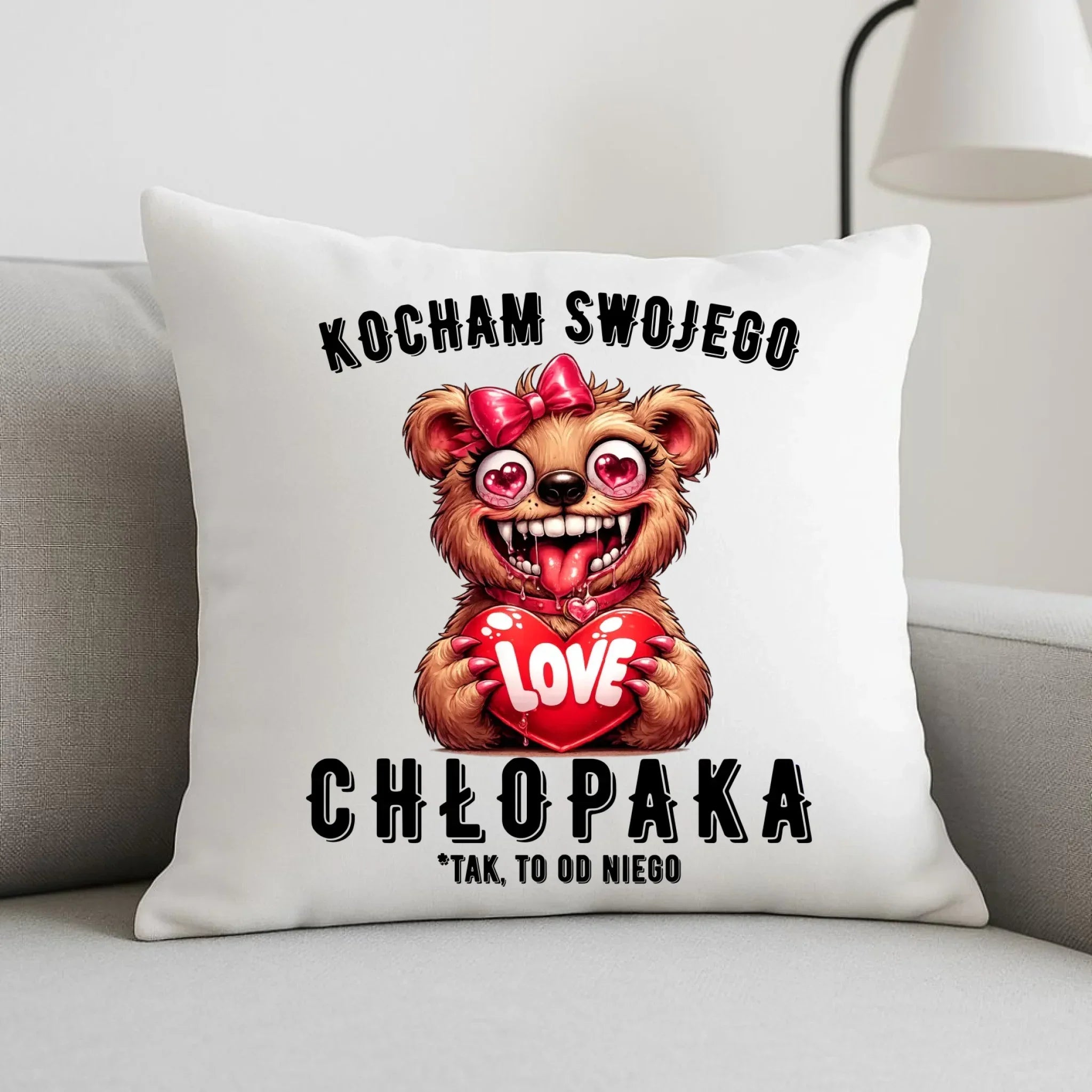 Poduszka dla dziewczyny - Kocham swojego chłopaka W89 - StoryCups.pl